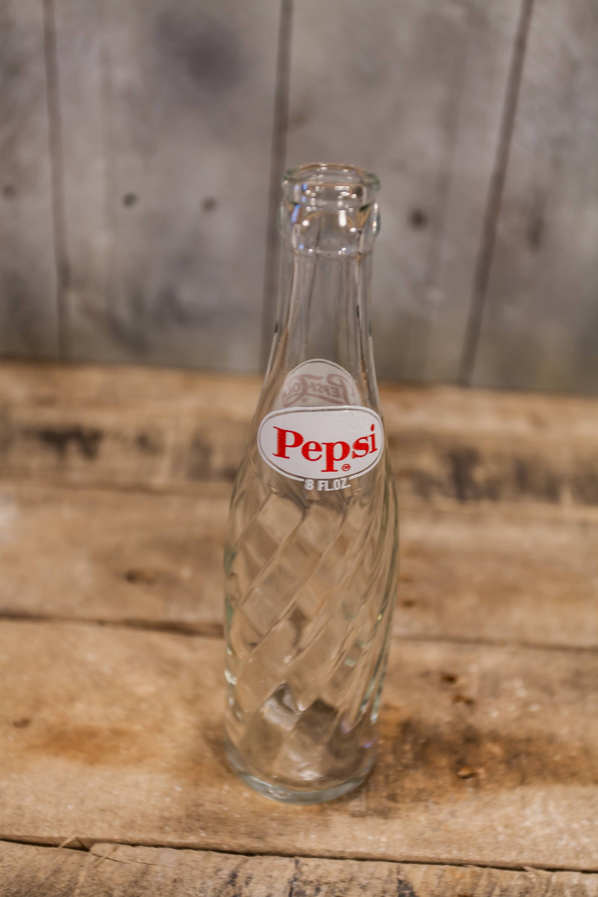 Vintage Pepsi Cola 8oz Spiral Bottle ACL Glass Bottle Red Etsy