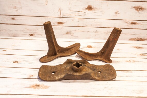 Antique Cast Iron Shoe Last Form Shoe Base Shoe Mold Metal Cobbler Mold Rustic Primitive Industrial Decor