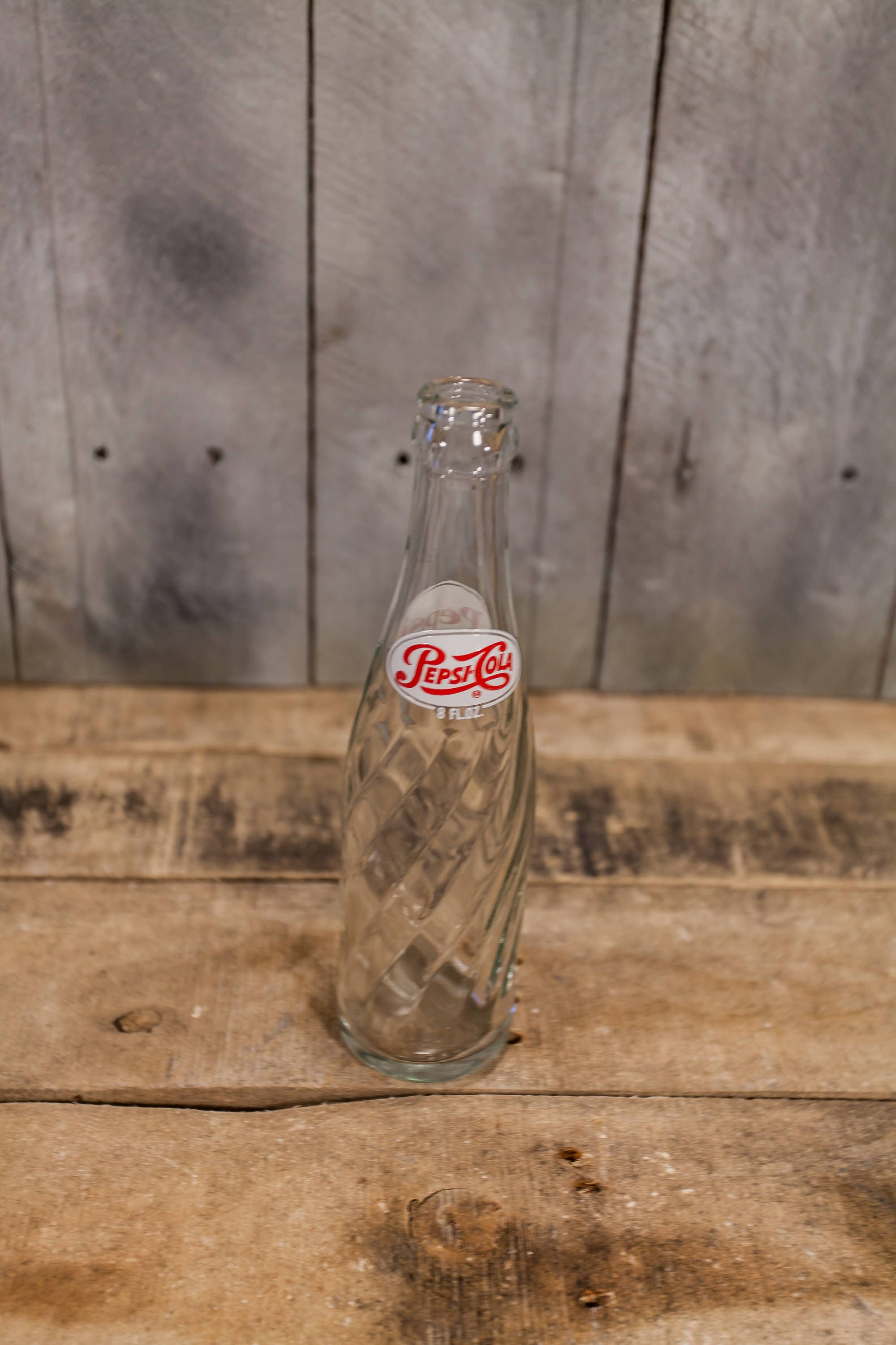Vintage Pepsi Cola 8oz Spiral Bottle ACL Glass Bottle Red Etsy