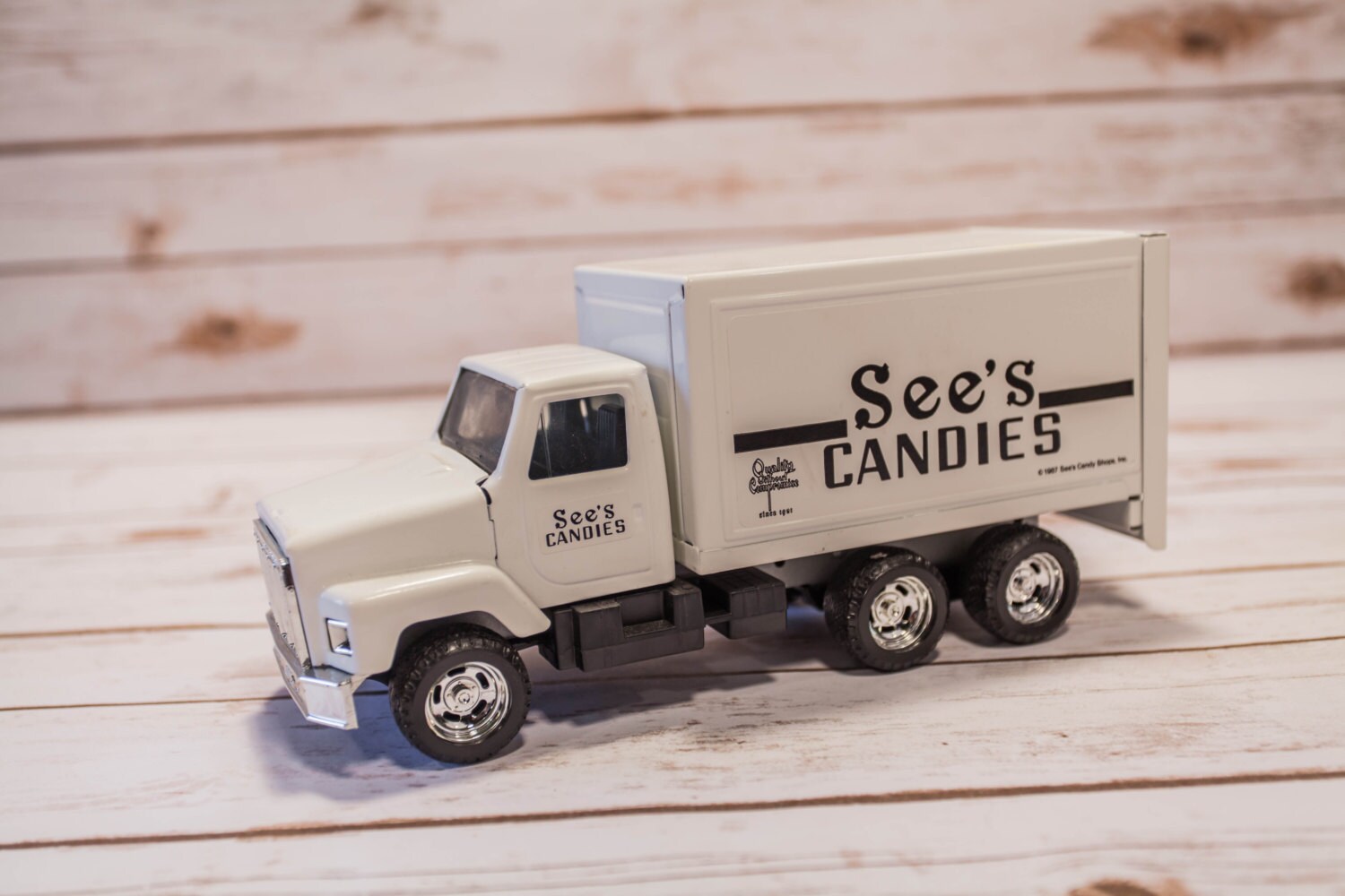 Vintage See's Candies Ertl Toy Delivery Truck Pressed Steel Die Cast