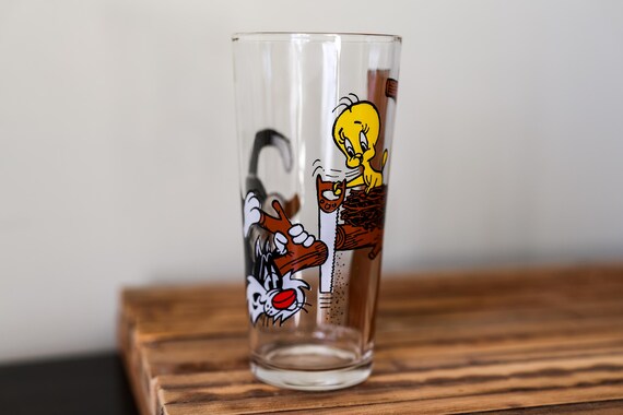 Vintage 1970s Sylvester & Tweety Collectable Pepsi Glass Collector Series Warner Bro Inc