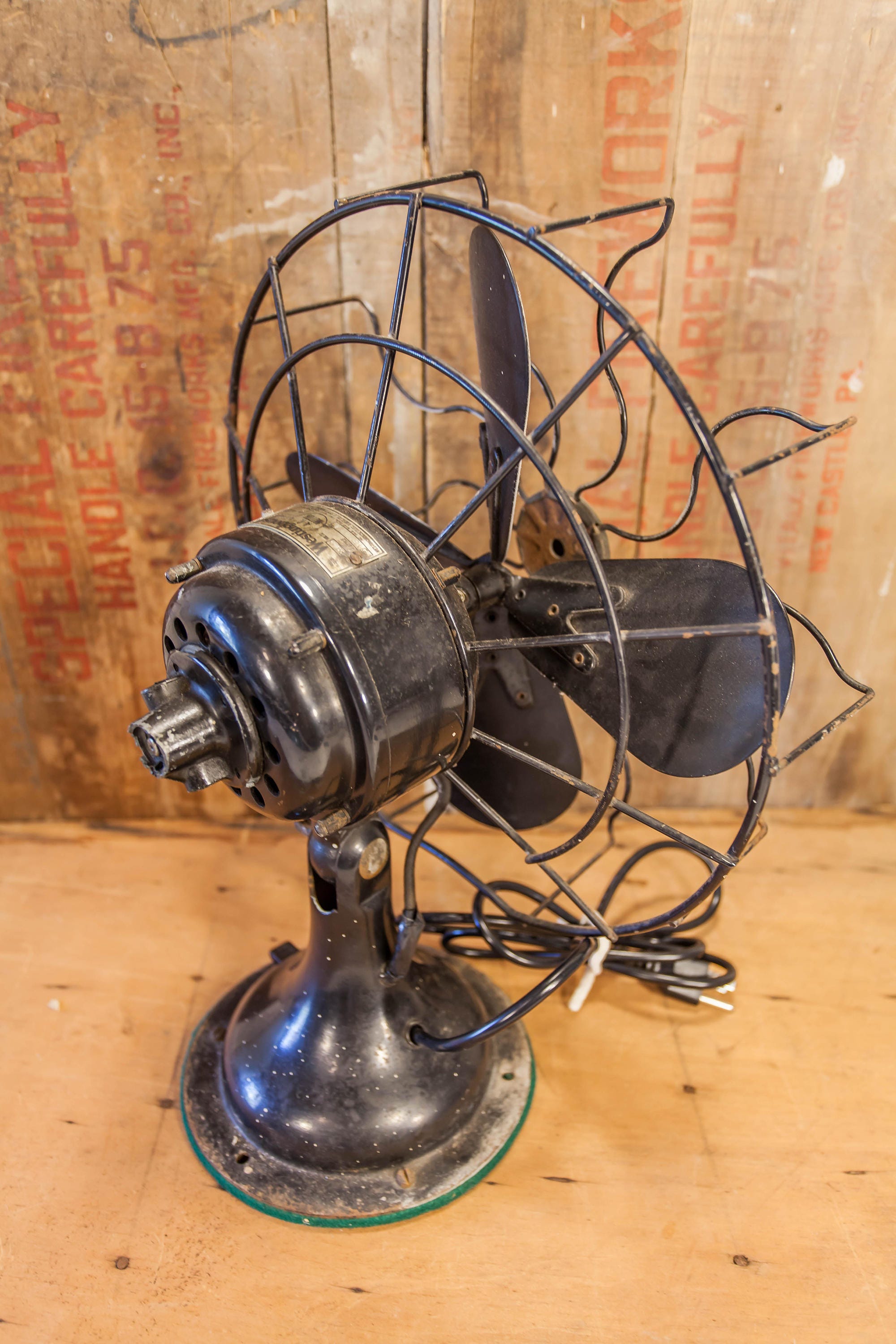 Vintage 1930s Westinghouse Electric Fan Retro Industrial Black Fan