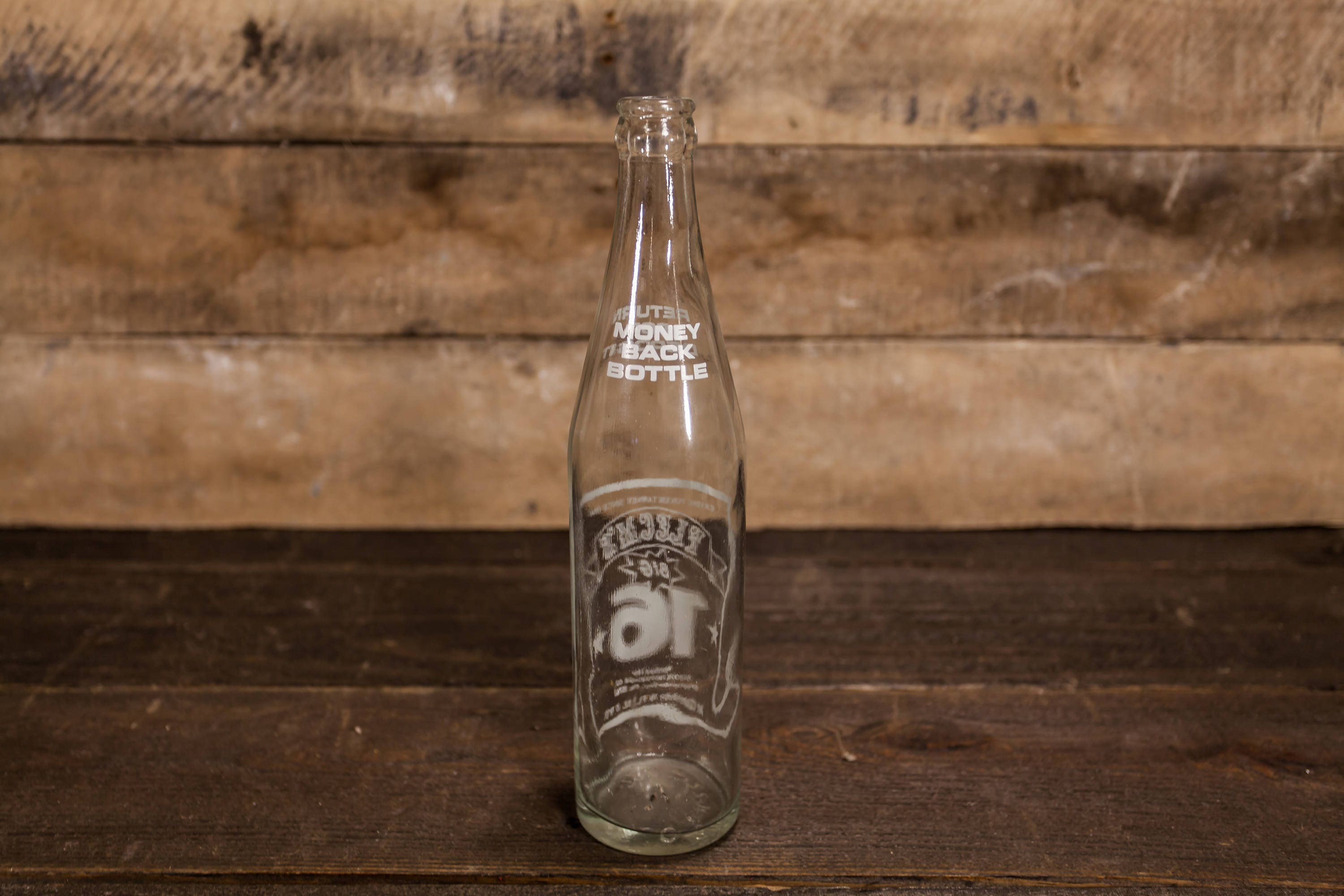 Vintage Flecks Big 16 16oz Bottle ACL Glass Bottle White Flecks