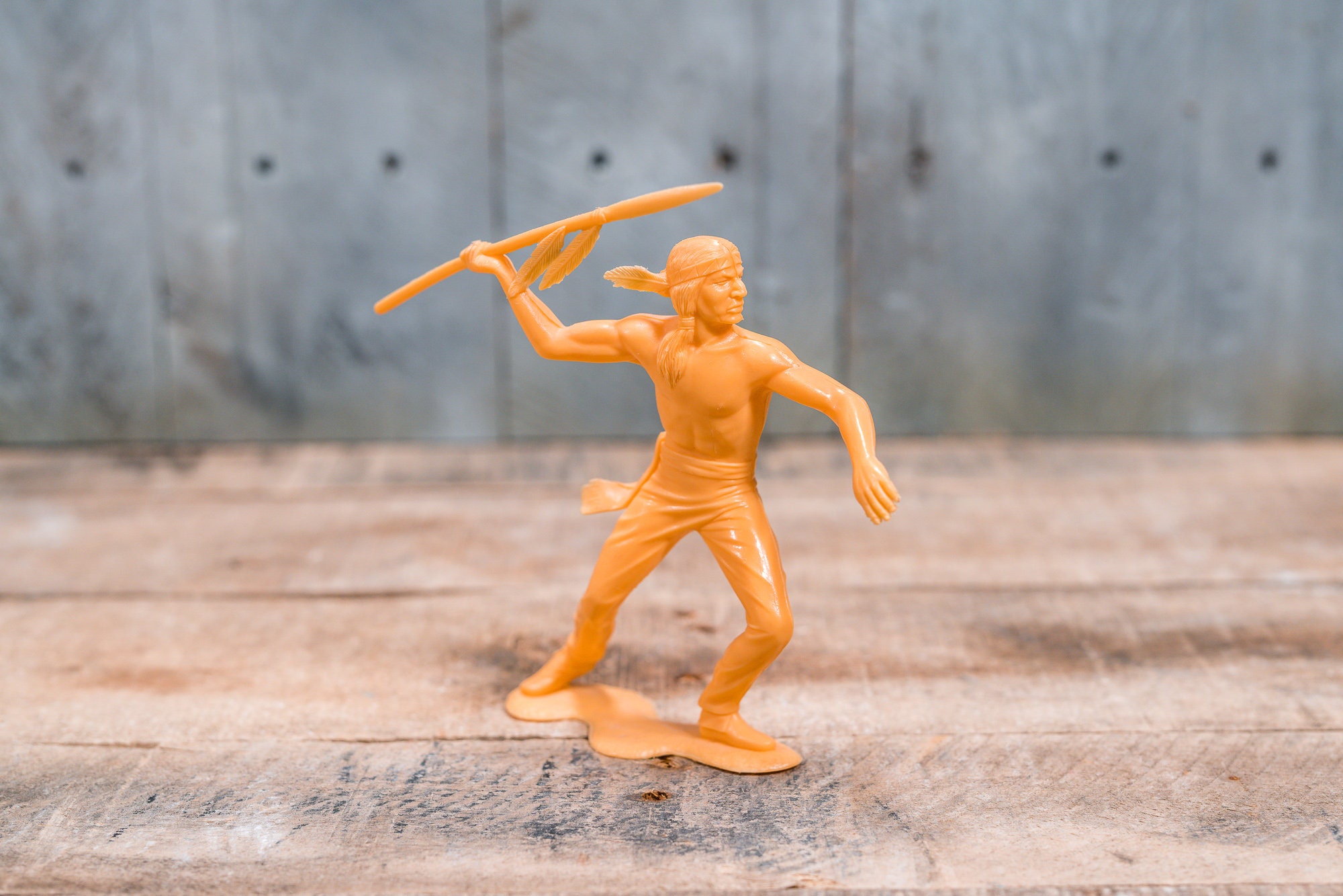 Vintage Louis Marx Indian Plastic Toy Figure Cowboys Indians Kids Toys