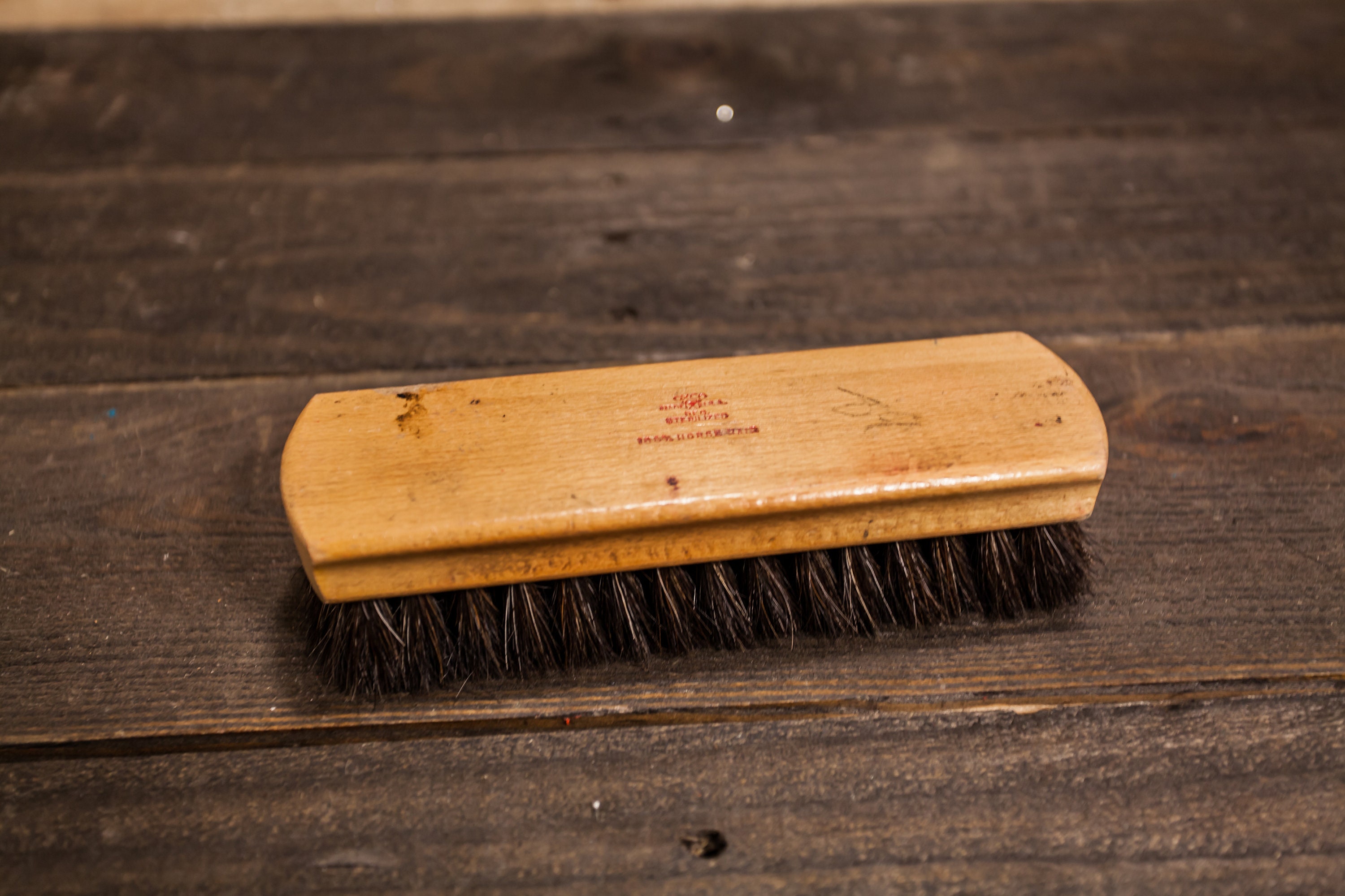 Vintage OXCO Shoe Shine Brush Wood Brush Rustic Polish