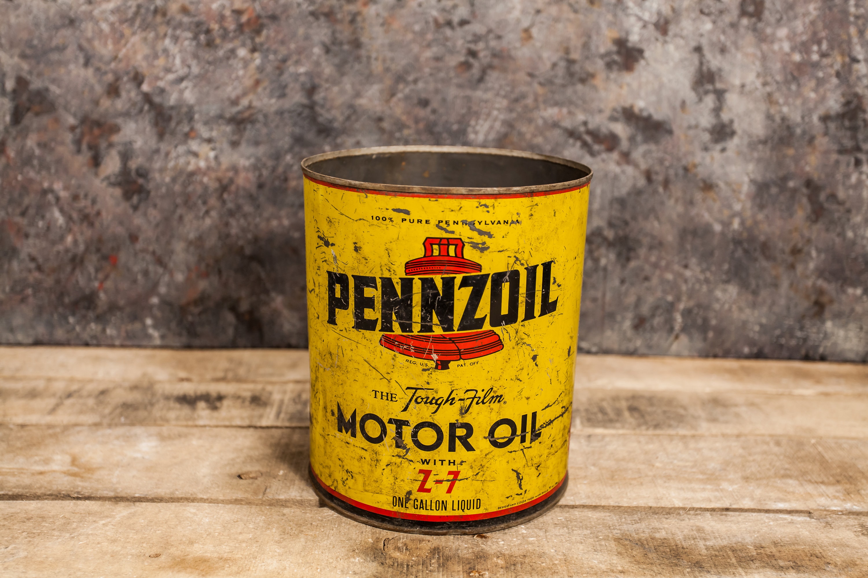 vintage-pennzoil-motor-oil-z-7-one-gallon-can-metal-garage-shop-gas