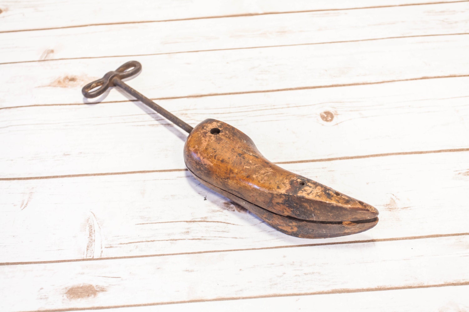 Vintage Wooden Shoe Stretcher Form Cobbler Foot Form Shoe