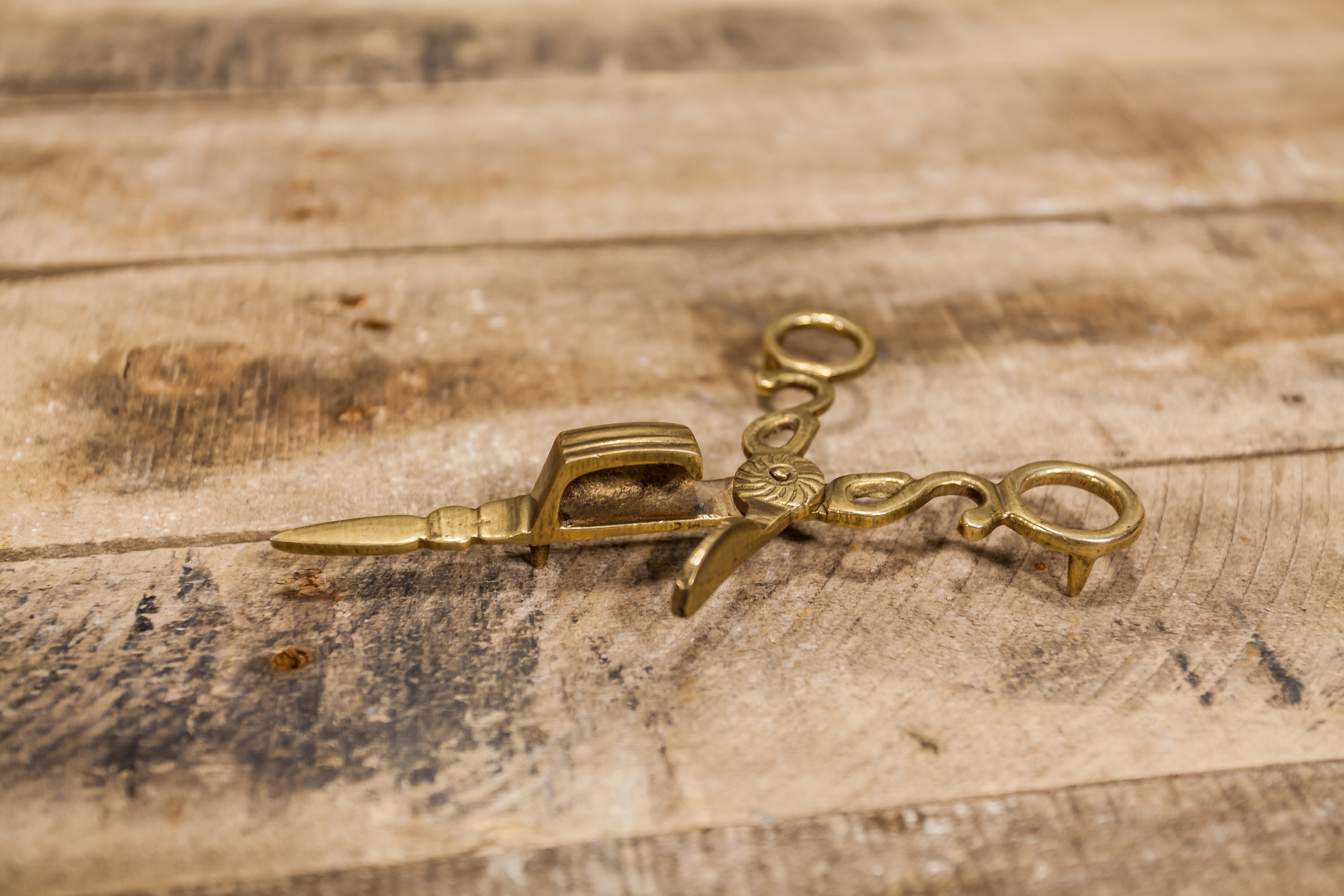 Vintage Brass Candlewick Cutter Candle Snuffer Home Rustic Country
