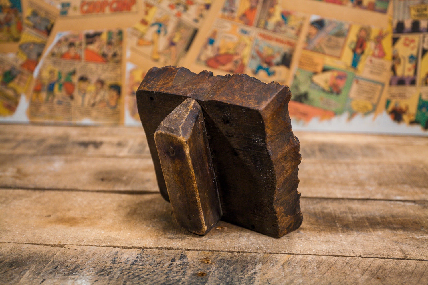 Vintage Primitive India Wood Block Ink Stamp Fabric Stamp Hand Carved