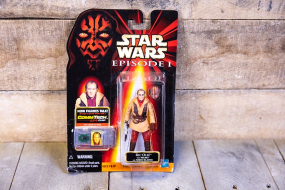 Vintage Star Wars Action Figure Ric Olie Episode 1 Comm Tech Chip Collection 2 Hasbro Figure, Star Wars Toy