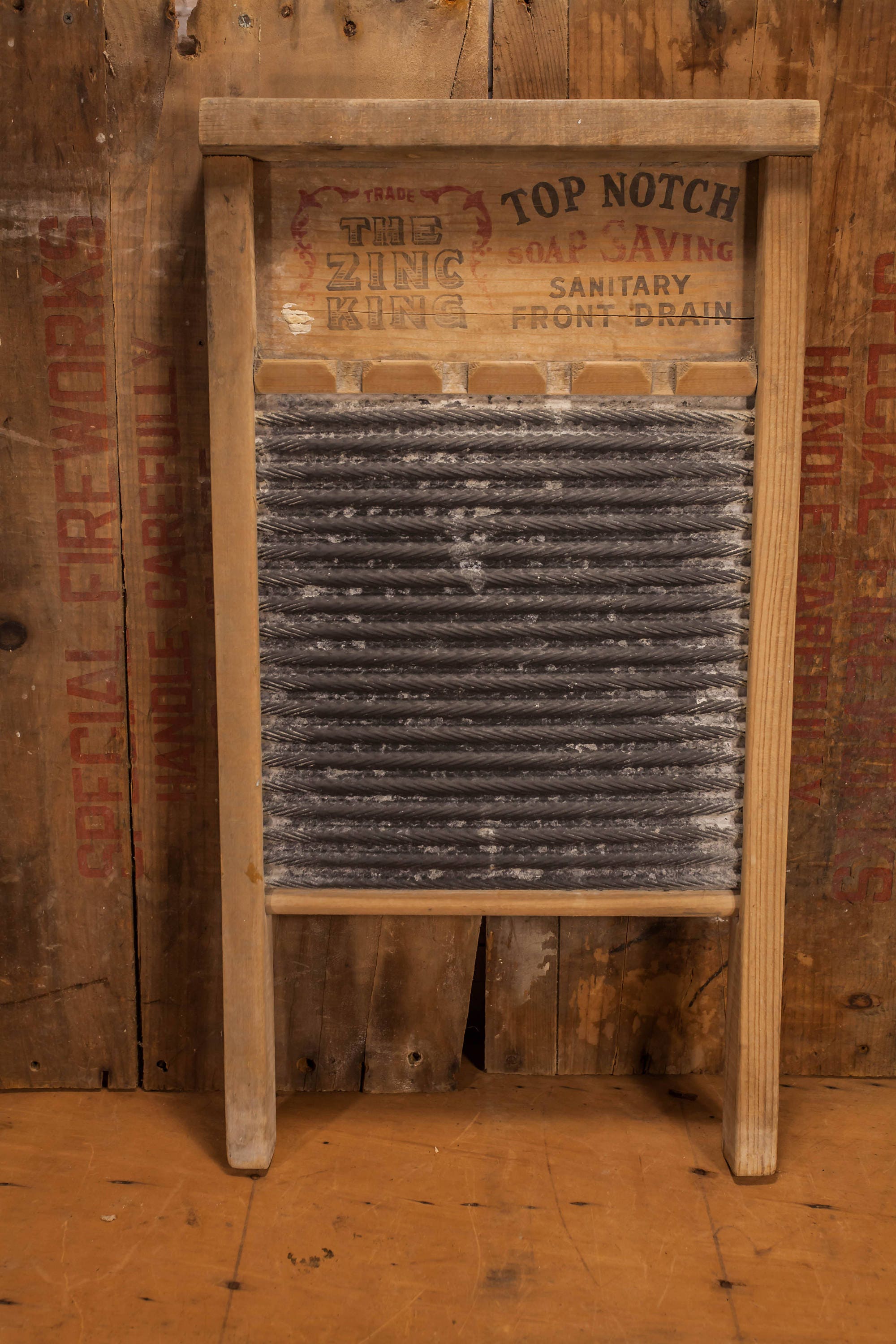 Vintage 1920s National Washboard No 701 Top Notch Zing King Wood Metal