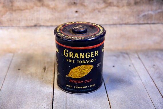 Vintage Granger Tobacco Tin Can Pointer Dog Man Cave Cigarette Tin Can Liggett & Myers Tobacco Canister