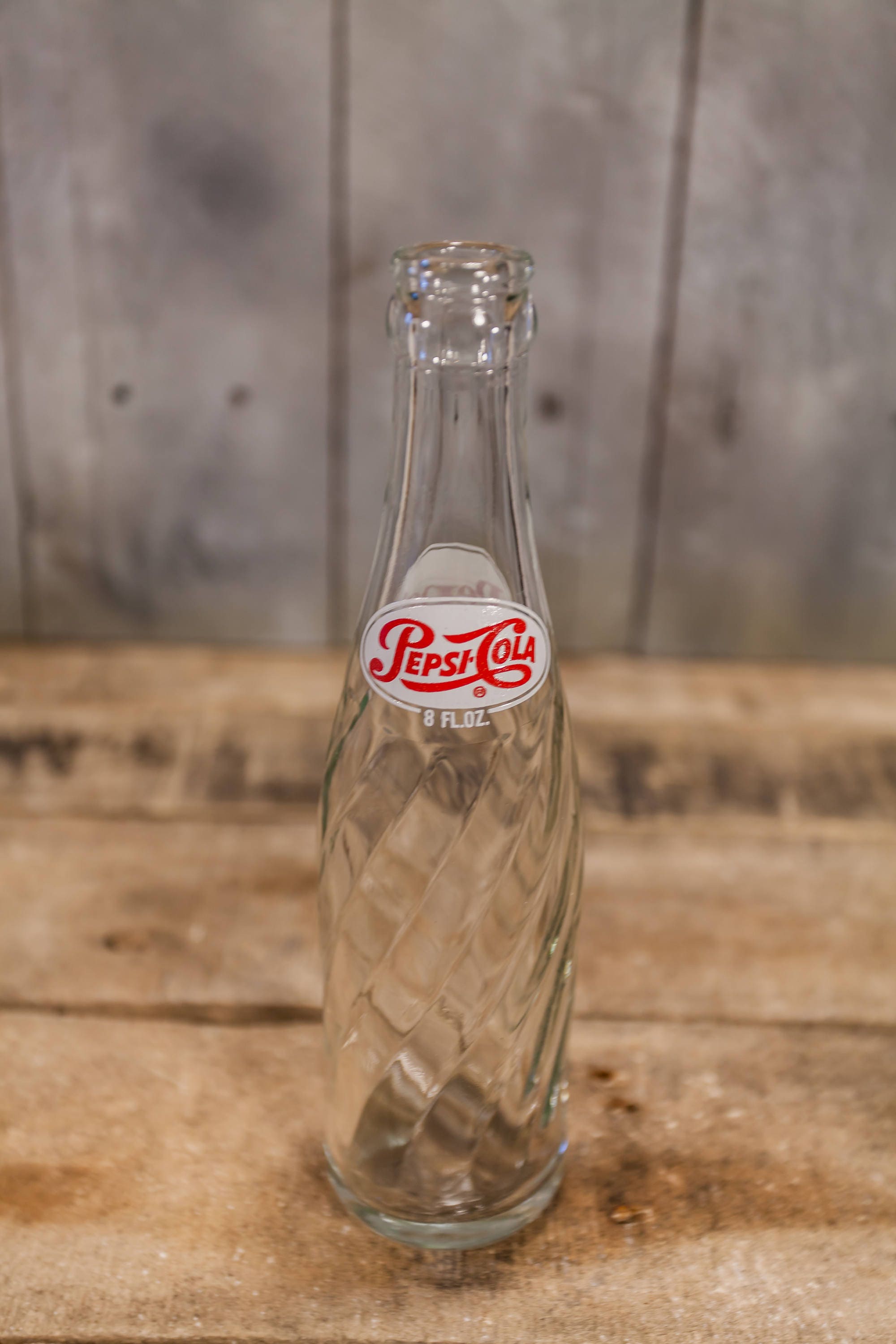 Vintage Pepsi Cola 8oz Spiral Bottle ACL Glass Bottle Red Etsy