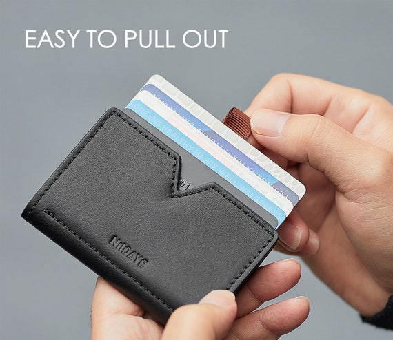 Minimalist RFID Mens Slim Wallet Genuine Leather Pocket Credit