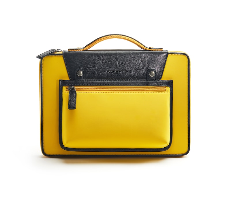 Waterproof Laptop Pouch With Genuine Leather, Handle Briefcase Style