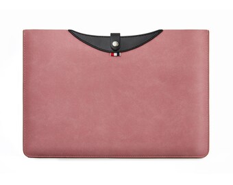 Macbook Pro Sleeve 13 inch Leather Laptop Sleeve Pink Macbook Pro Case for Pro Retina 13.3/ iPad Pro 12.9"/ Mac Pro Touchbar 13/ Dell XPS 13