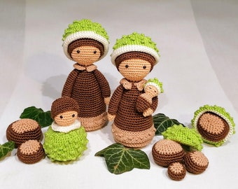 Flower children chestnut family - crochet pattern