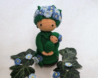 Flower child forget-me-not with baby crochet pattern