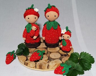 Flower Children Strawberry Family - crochet pattern