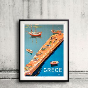 Greece, Aegean Islands vintage travel poster Fine Art Glicée Poster Digital Wall art Illustration Print Decorative - SKU 0002