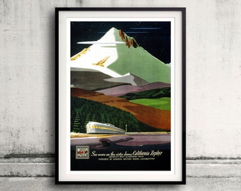 Western Pacific - California Zephyr - Fine Art Glicée Poster Vintage Wall art Illustration Print - SKU 0195