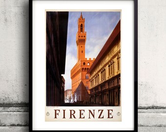 Firenze, vintage travel poster Digital Wall art Illustration Print Decorative - SKU 0037