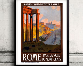 Rome, vintage travel poster Digital Wall art Illustration Print Decorative - SKU 0032