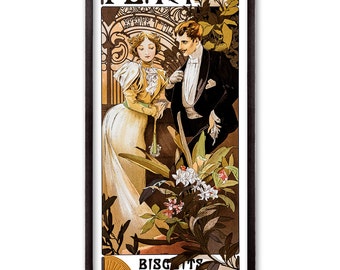Flirt Biscuits Lefevre Utile by Alphonse Mucha Fine Art Glicée