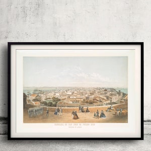 Panorama di san Juan de Puerto rico - 186 - Fine Art Glicée Poster Digital Wall art Illustrazione Stampa Decorativa- SKU 0228