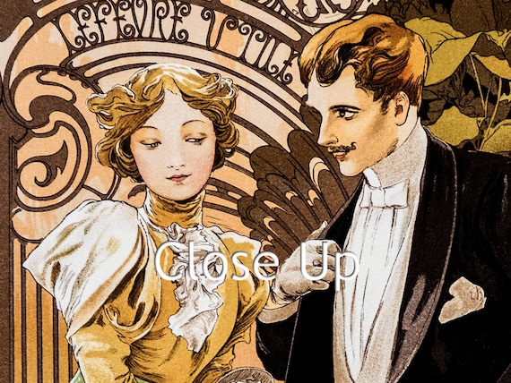 Flirt Biscuits Lefevre Utile by Alphonse Mucha Fine Art Glicée