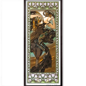 Evening Star by Alphonse Mucha Fine Art Glicée Poster Digital Wall art Illustration Print Decorative- SKU 0176