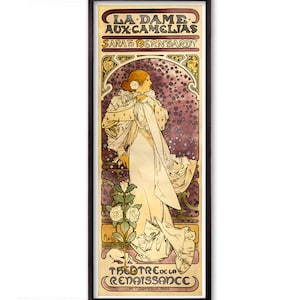 Sarah Bernhard - La Dame aux Camelias by Alphonse Mucha Fine Art Glicée Poster Digital Wall art Illustration Print Decorative- SKU 0185