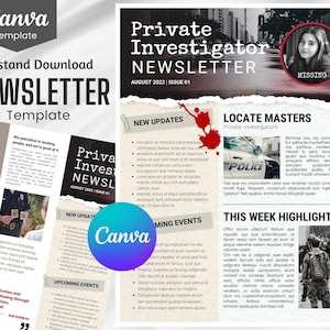 Email NEWSLETTER TEMPLATE Editable on Canva, Digital and Printable Instant Download Canva Newsletter Template for Email Marketing