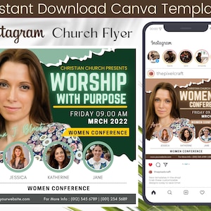 Women&#39;s Conference Church Flyer: Instagram Canva Template (DIY)