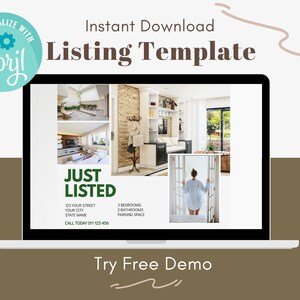 Instant Download Real Estate Listing Template, Customisable Property Listing Template, Digital ...