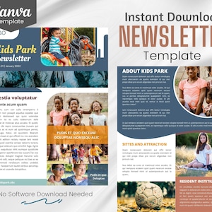 Kids Newsletter Template: Bearbeitbares Canva Design (Digitaler Download)