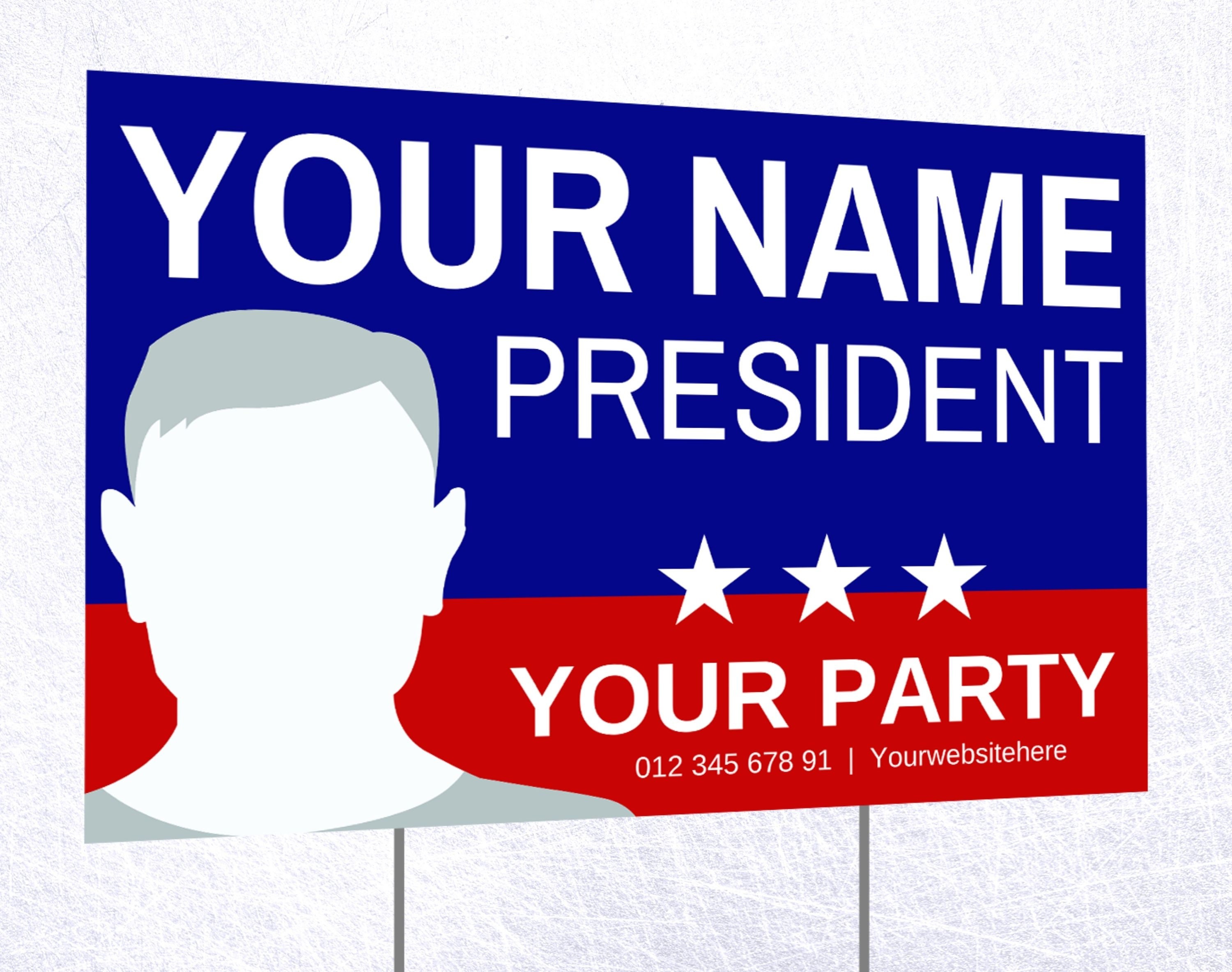 VOTE FOR ME Banner Canva Template Election Poster United States Of 