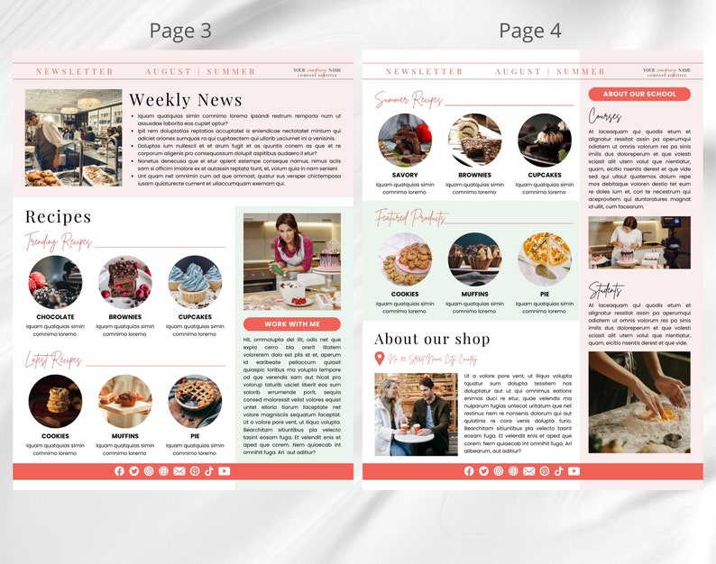 Bakery Email NEWSLETTER TEMPLATE Editable on Canva, Digital and