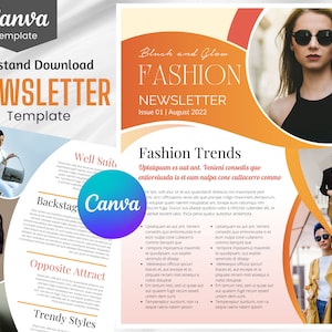 Mode E-Mail-Newsletter Vorlage: Bearbeitbares Canva Design (Digitaler Download)