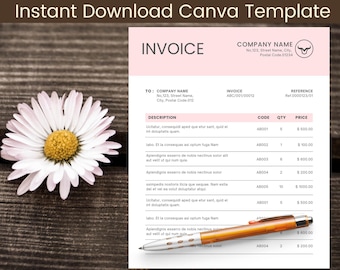 Editable Invoice Template: Custom Business Form (Canva Digital Download)