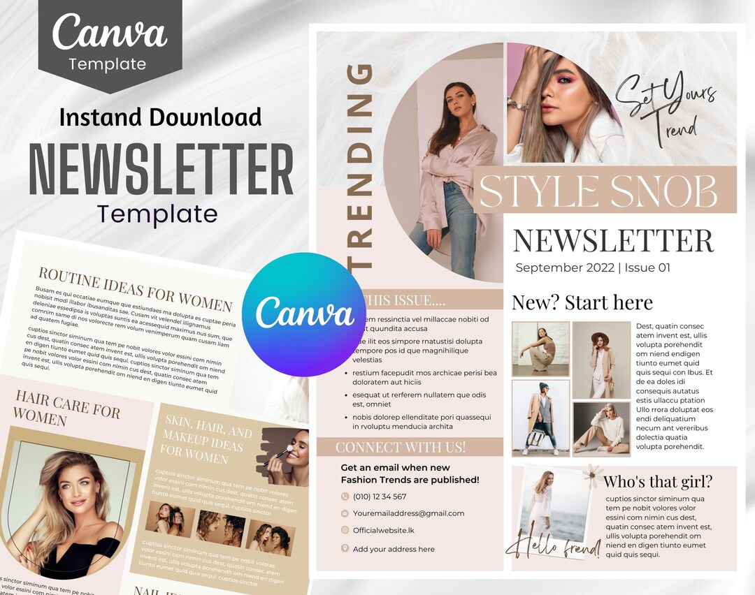 Fashion Email NEWSLETTER TEMPLATE Editable on Canva, Digital and