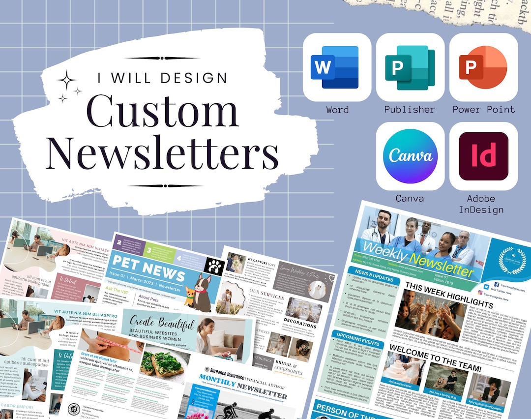 I Will Design CUSTOM NEWSLETTERS in MS Word, Publisher, Powerpoint