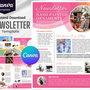 Small Business Email NEWSLETTER TEMPLATE Editable on Canva, Digital and Printable Instant Download Canva Newsletter Template for Marketing