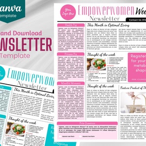 Bearbeitbare E-Mail-Newsletter Vorlage: Canva Design (Digitaler Download)