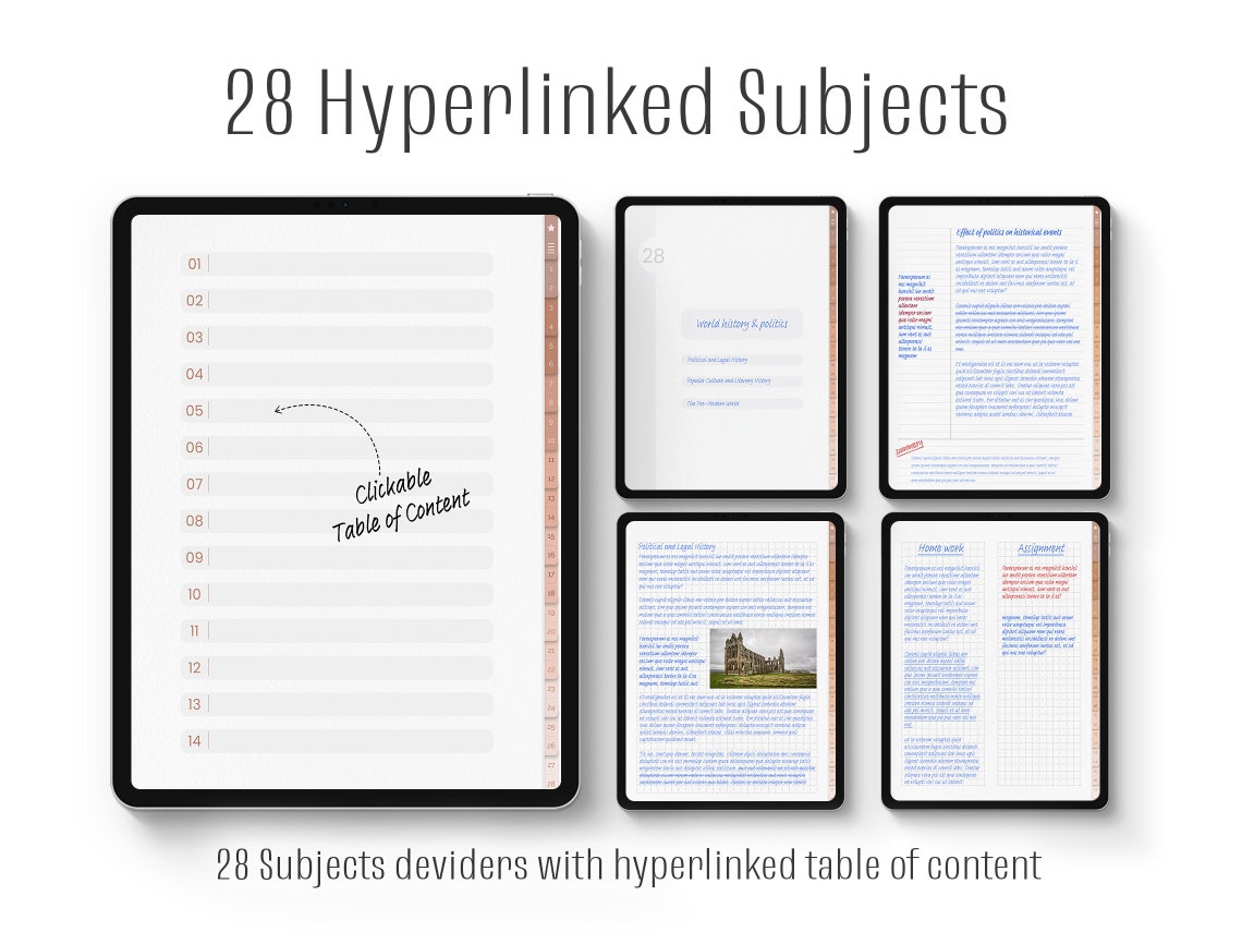 DIGITAL NOTEBOOK Goodnotes 28 Subjects Digital Notability Etsy