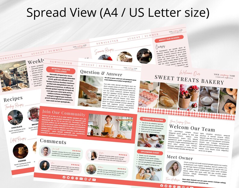 Bakery Email NEWSLETTER TEMPLATE Editable on Canva, Digital and