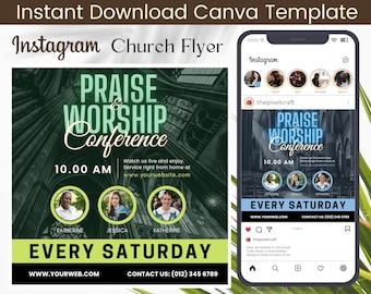 Kirchentagung Instagram Flyer Vorlage: Frauenevent (Canva DIY)
