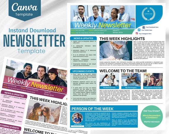 Editable Canva Newsletter Template: Printable Email Marketing (Digital Download)