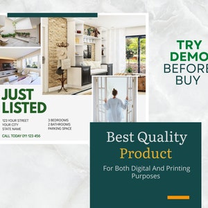 Instant Download Real Estate Listing Template, Customisable Property Listing Template, Digital ...