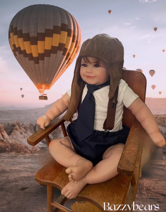 Aviator pilot sitter set - baby boy photo prop - baby clothes - vintage style - pilot cap - cake smash outfit - navy